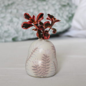 Mini vase "Nature Givrée". Tourné en grès et décoré à la main. Céramique artisanale.