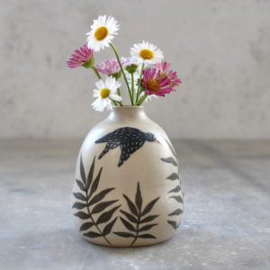 Mini vase Oiseaux, fabriqué et décoré à la main par Anaïs Trivier