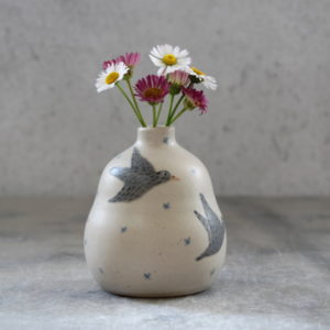 Mini vase Oiseaux, fabriqué et décoré à la main par Anaïs Trivier