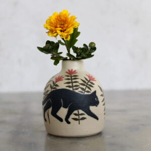 Mini vase Chat noir. Pièce unique d'Anaïs Trivier.