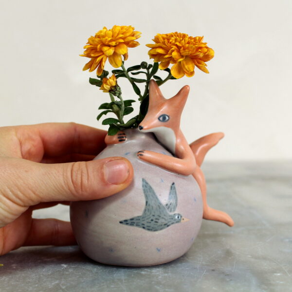 Mini vase modelé Renard. Pièce unique
