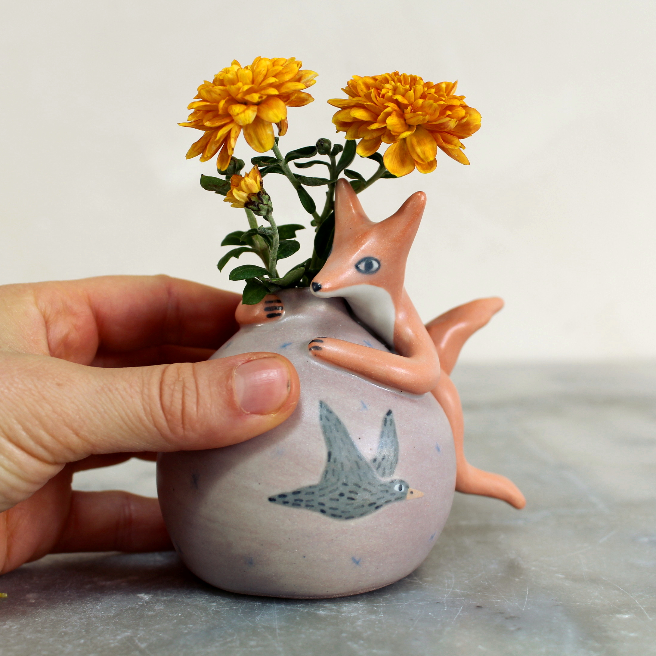 Mini vase modelé Renard. Pièce unique