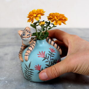 Mini vase Tigre turquoise