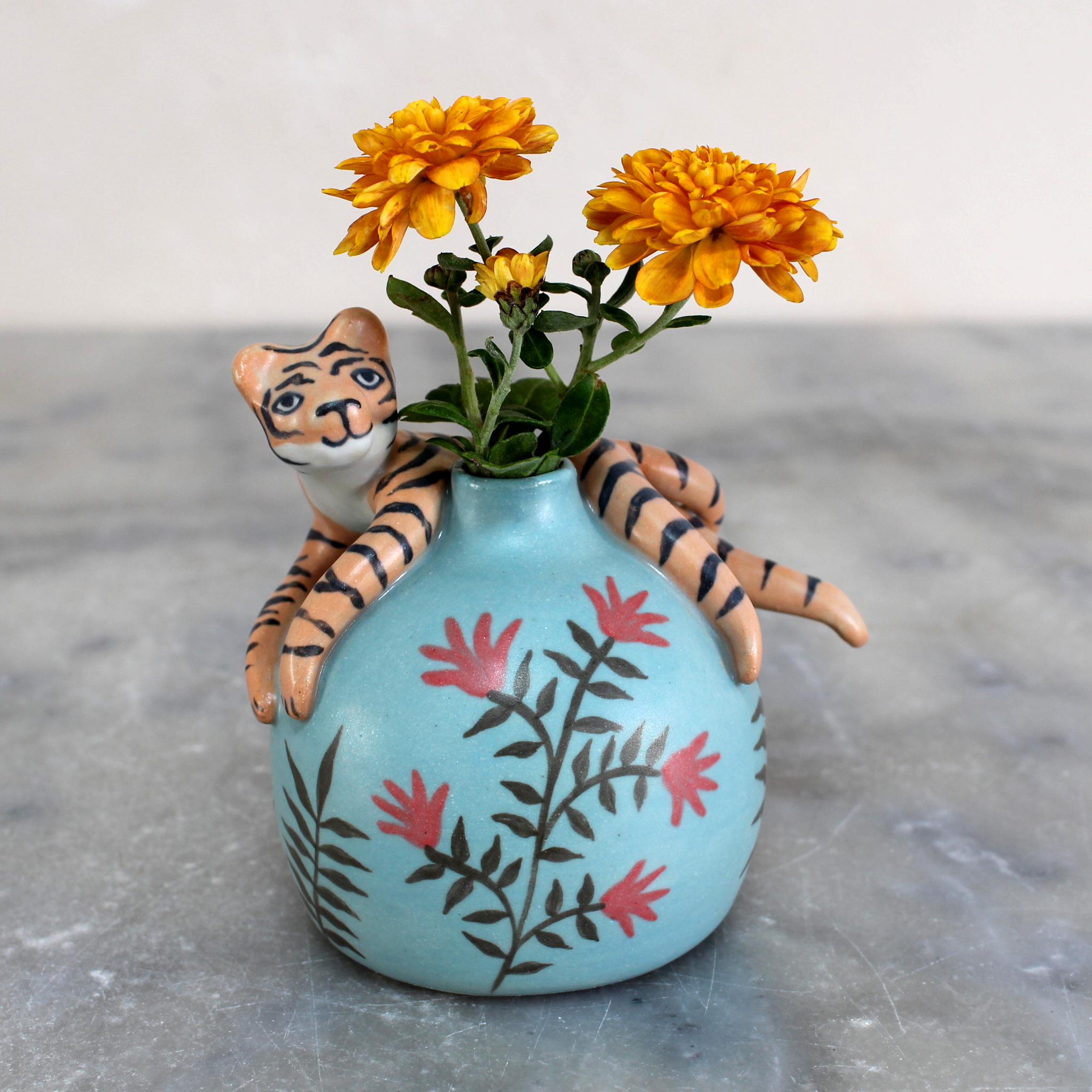 Mini vase Tigre turquoise