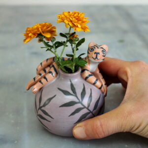 Mini vase modelé Tigre violet