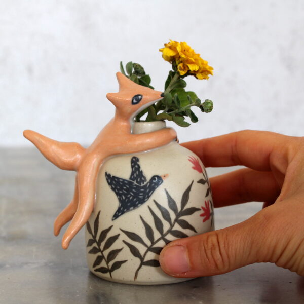 Mini vase modelé Renard. Pièce unique d'Anaïs Trivier.
