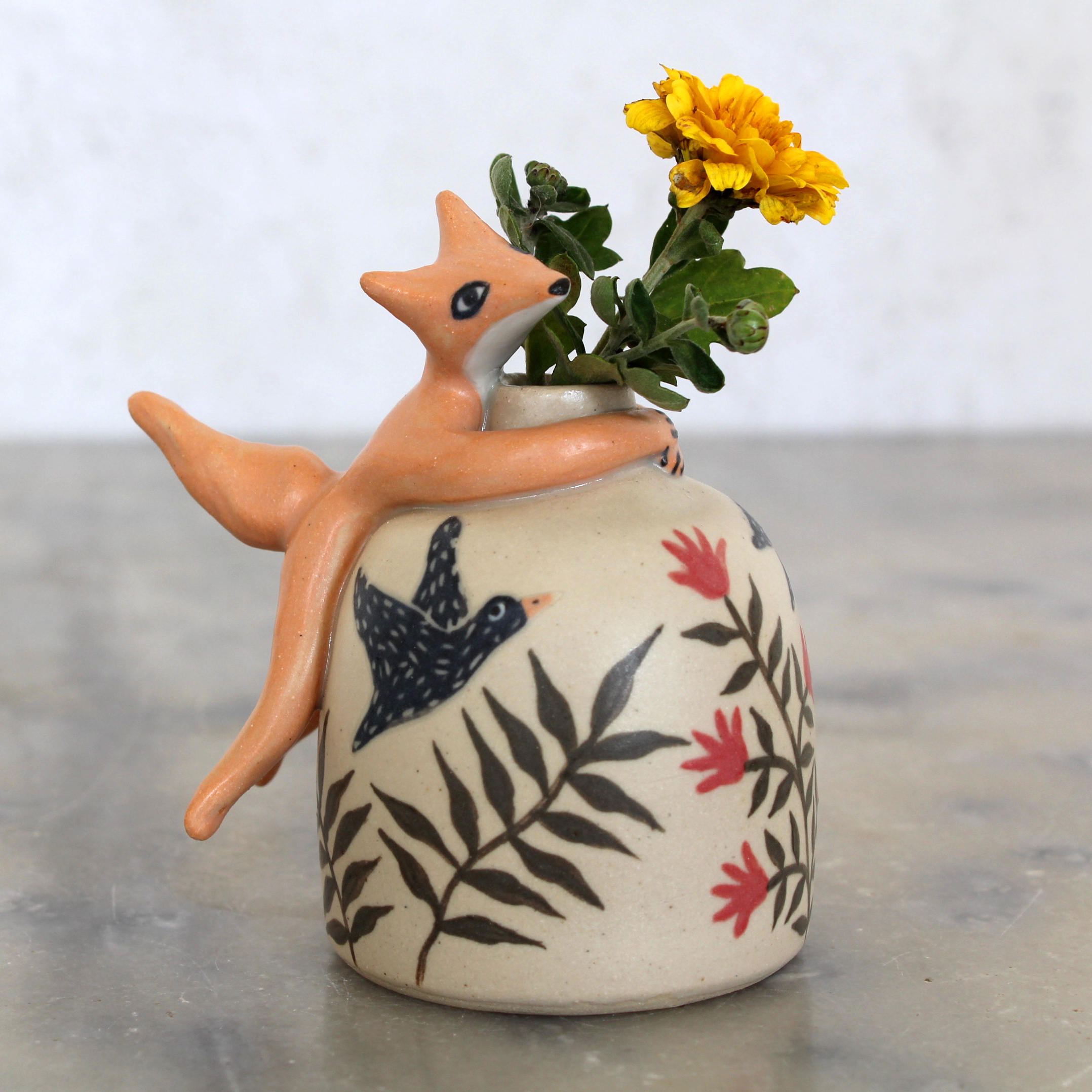 Mini vase modelé Renard. Pièce unique d'Anaïs Trivier.
